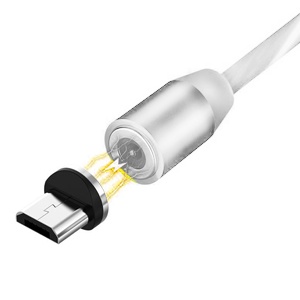 [840000010417] CABLE LED MAGNETICO LIGHTNING BLANCO
