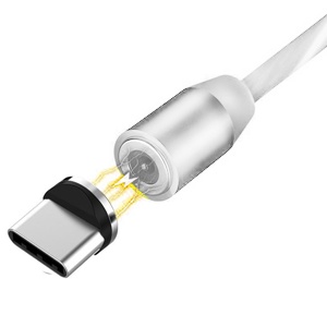 [840000010413] CABLE LED MAGNETICO TIPO C BLANCO