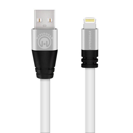 [633755139543] CABLE USB FLAT LIGHTNING BLANCO 1.8 MTS HYPERGEAR