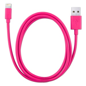[633755132162] CABLE USB LIGHTNING FUCSIA NAZTECH