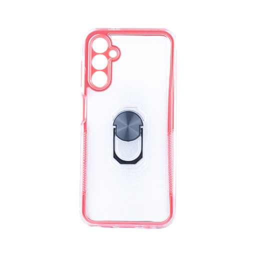 [840000012812] CARATULA 2 EN 1 C/ANILLO SAMSUNG A14 5G TRANSPARENTE/ROJA