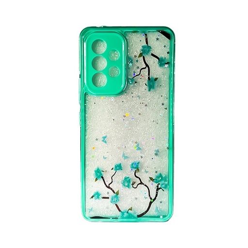[840000012324] CARATULA BRILLOS FLORES SAMSUNG A53 MENTA