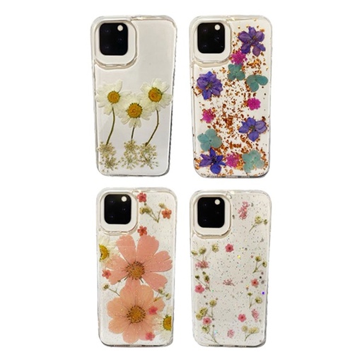 [840000011636] CARATULA DISENO FLORES IPHONE 12 PRO MAX/13 PRO MAX TRANSPARENTE