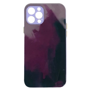 [840000011033] CARATULA GLASS ACUARELA IPHONE 12 PRO LILA/VINO