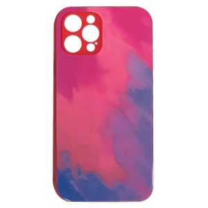 [840000011056] CARATULA GLASS ACUARELA IPHONE 12 PRO MAX ROJA/ROSA