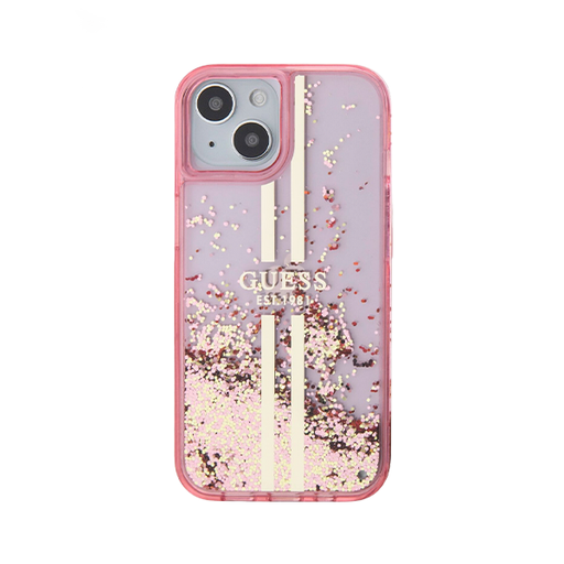 [3666339223663] CARATULA GUESS GLITTER STRIPE IPHONE 15/14/13 ROSA