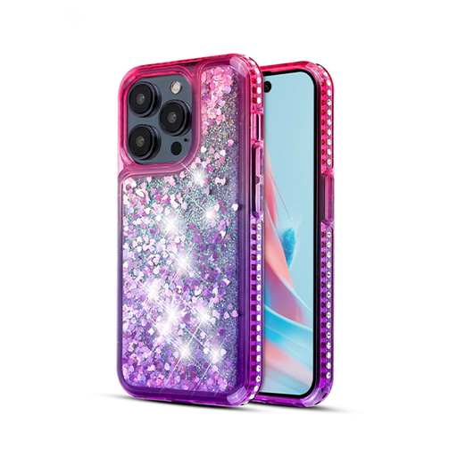 [885126739290] CARATULA QUICKSAND GLITTER/DIAMONDS IPHONE 15 PRO MAX MORADA/ROSA MYBAT