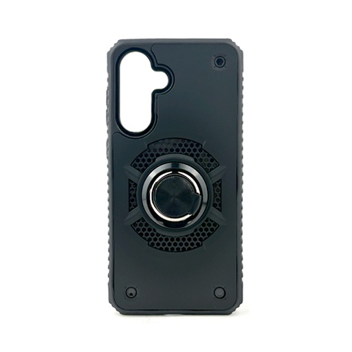 [840000014122] CARATULA ROBOT CON ANILLO SAMSUNG S24 FE NEGRA