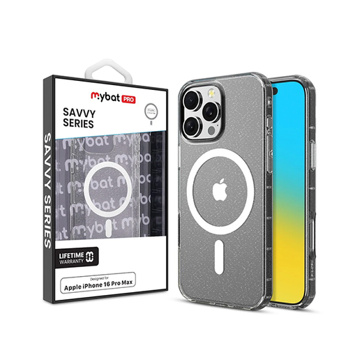 [885126755597] CARATULA SAVVY IPHONE 16 PRO MAX CRISTAL CLEAR GLITTER MYBAT PRO