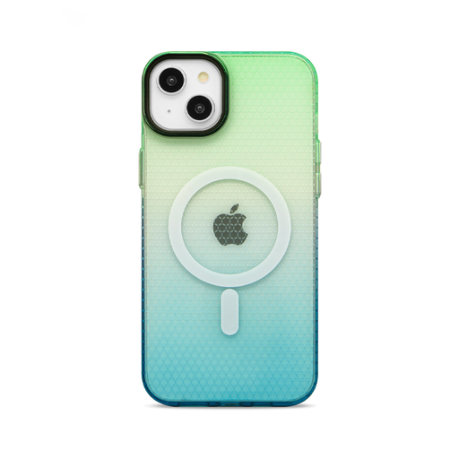 [842932195412] CARATULA SHOWCASE SLIM OMBRE MAGSAFE IPHONE 15/14/13 ESMERALDA/AZUL CIELO 89-0190003R
