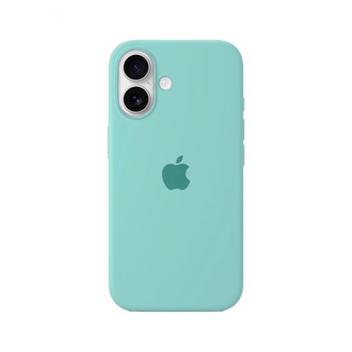 [840000013696] CARATULA SILICON TIPO ORIGINAL C/ LOGO IPHONE 16 MENTA