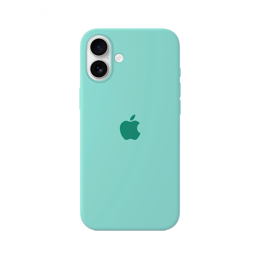 [840000013702] CARATULA SILICON TIPO ORIGINAL C/ LOGO IPHONE 16 PLUS MENTA