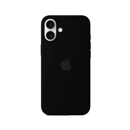 [840000013746] CARATULA SILICON TIPO ORIGINAL C/ LOGO IPHONE 16 PLUS NEGRO