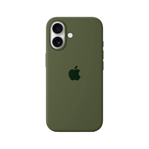 [840000013701] CARATULA SILICON TIPO ORIGINAL C/ LOGO IPHONE 16 VERDE OLIVO