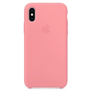 [840000009312] CARATULA SILICON TIPO ORIGINAL C/ LOGO IPHONE X/XS ROSA