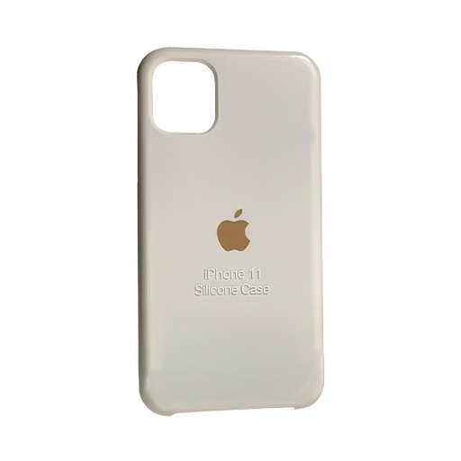 [840000012532] CARATULA SILICON TIPO ORIGINAL C/LOGO IPHONE 11 BLANCA