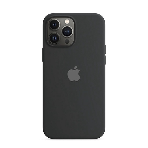 [840000011532] CARATULA SILICON TIPO ORIGINAL C/LOGO IPHONE 13 PRO MAX/12 PRO MAX NEGRA