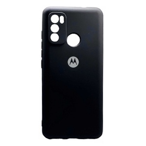 [840000011209] CARATULA SILICON TIPO ORIGINAL C/LOGO MOTOROLA MOTO G60/G60s/E60 NEGRA