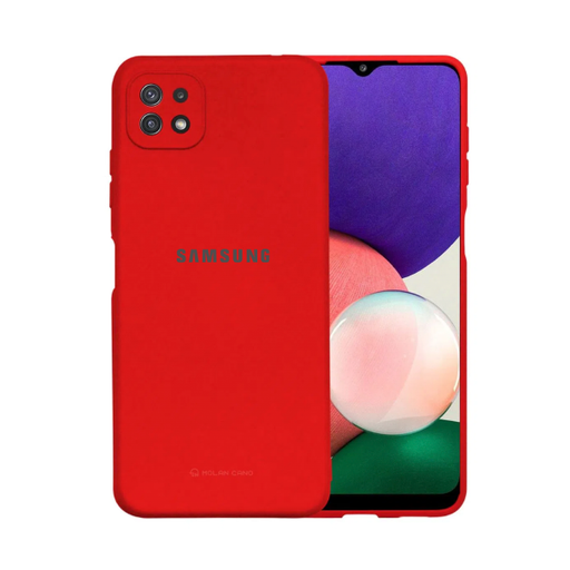 [840000012732] CARATULA SILICON TIPO ORIGINAL C/LOGO SAMSUNG A22 5G ROJA