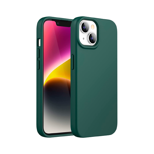 [840000012923] CARATULA SILICON TIPO ORIGINAL S/LOGO IPHONE 15/14 PLUS VERDE OSCURO