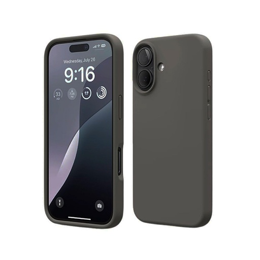[840000013989] CARATULA SILICON TIPO ORIGINAL S/LOGO IPHONE 16 GRIS