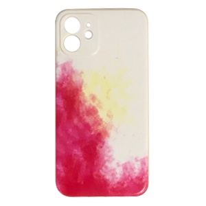 [840000011075] CARATULA TPU ACUARELA IPHONE 12 BLANCA/ROJA