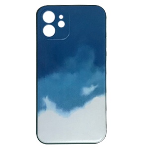 [840000011076] CARATULA TPU ACUARELA IPHONE 12 VERDE/AZUL