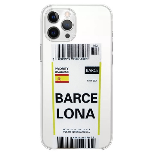 [840000011602] CARATULA TPU AEROPUERTO BARCELONA IPHONE 12 TRANSPARENTE