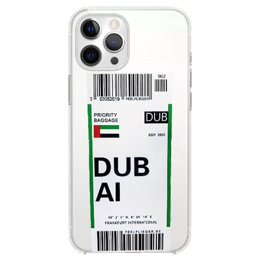 [840000011607] CARATULA TPU AEROPUERTO DUBAI IPHONE 12 TRANSPARENTE