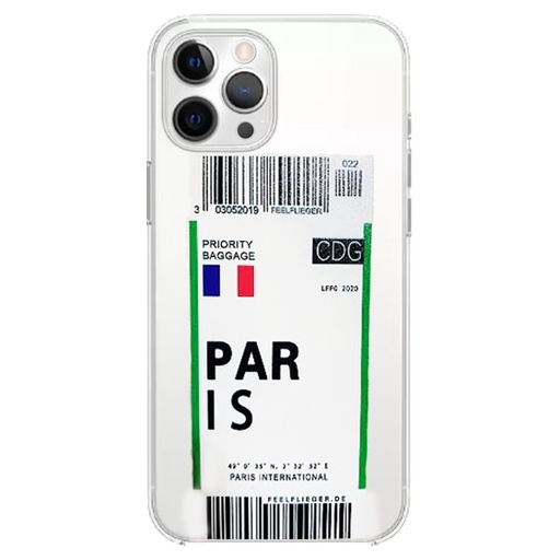 [840000011611] CARATULA TPU AEROPUERTO PARIS IPHONE 12 TRANSPARENTE