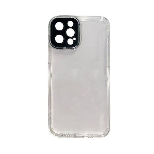 [840000011852] CARATULA TPU CAMCOLOR IPHONE 12 PRO MAX TRANSPARENTE NEGRA