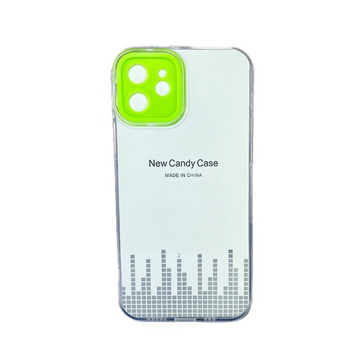 [840000012259] CARATULA TPU CAMCOLOR IPHONE 12 TRANSPARENTE VERDE