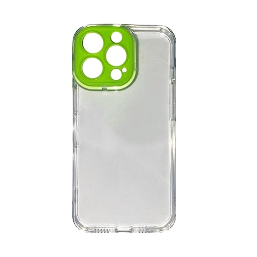 [840000011874] CARATULA TPU CAMCOLOR IPHONE 13 PRO MAX/12 PRO MAX TRANSPARENTE VERDE