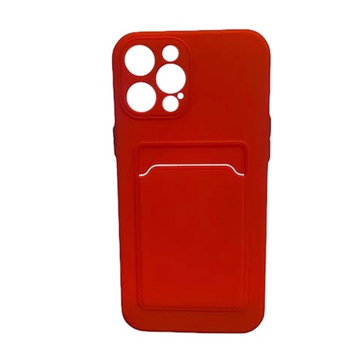 [840000011646] CARATULA TPU TARJETERO IPHONE 12 PRO MAX ROJO