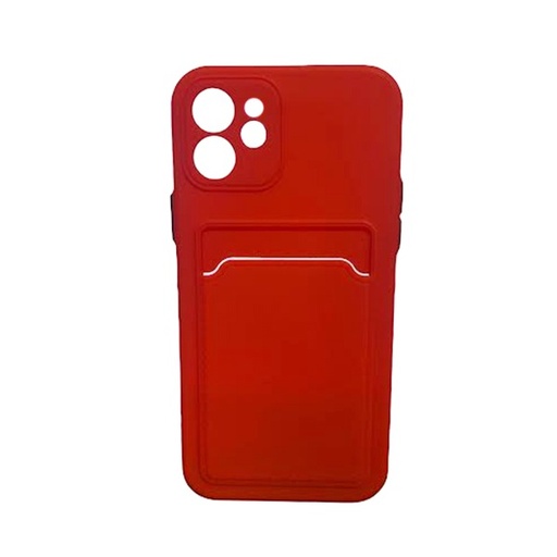 [840000011647] CARATULA TPU TARJETERO IPHONE 12 ROJO