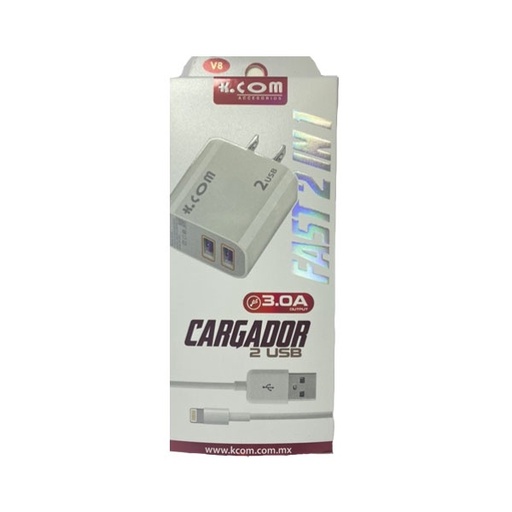 [840000012191] CARGADOR DE PARED LIGHTNING 3.0A C/2 PUERTOS