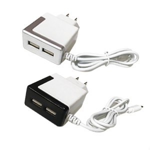 [840000010352] CARGADOR DE PARED MICRO USB CON 2 PUERTOS (MANCHADOS)