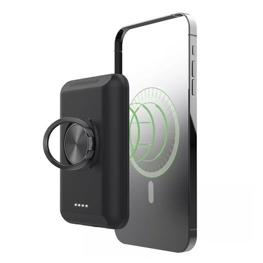 [633755154553] CARGADOR PORTATIL MAGNETICO POWER BANK 5000 mAh NEGRO HYPERGEAR