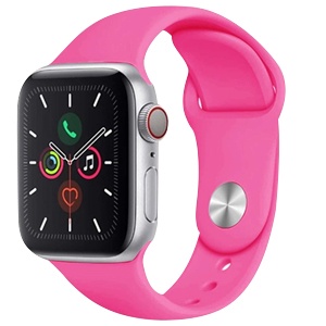 [840000011223] CORREA SILICON FLUORESCENTE APPLE WATCH 42/44mm ROSA