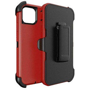 [840000010158] ESTUCHE TIPO DEFENDER IPHONE 11 ROJO/NEGRO CON CLIP