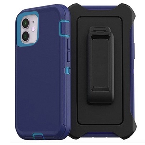 [840000010634] ESTUCHE TIPO DEFENDER IPHONE 12 PRO MAX AZUL CON CLIP