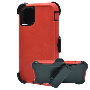 [840000010812] ESTUCHE TIPO DEFENDER IPHONE 12 PRO MAX ROJO/NEGRO CON CLIP