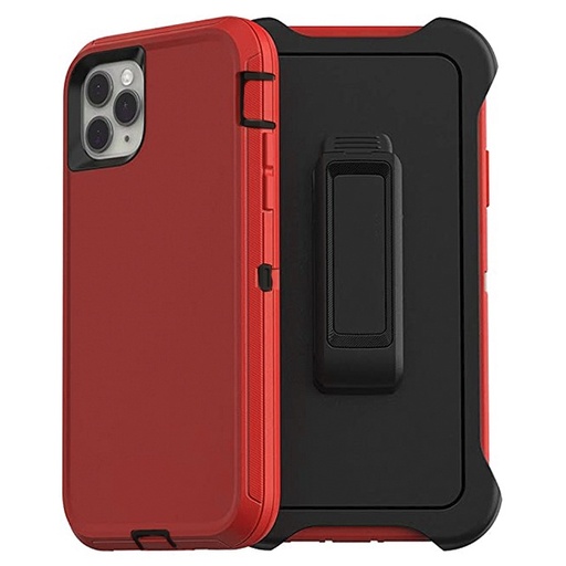 [840000011566] ESTUCHE TIPO DEFENDER IPHONE 13 PRO ROJO/NEGRO CON CLIP