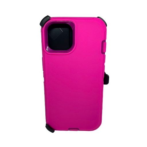 [840000012472] ESTUCHE TIPO DEFENDER IPHONE 14/13 FUCSIA/MORADO CON CLIP