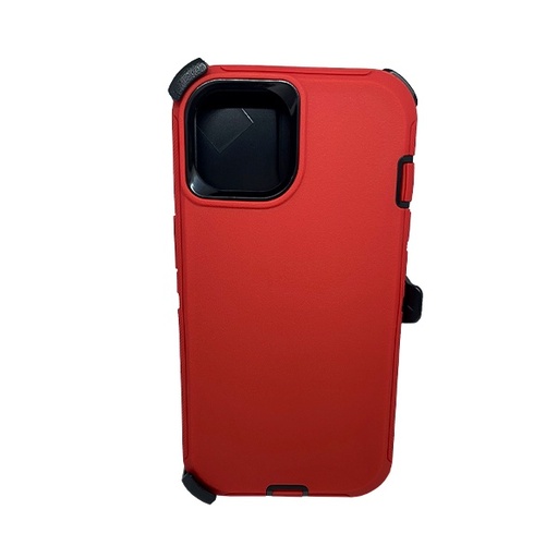 [840000012473] ESTUCHE TIPO DEFENDER IPHONE 14/13 ROJO/NEGRO CON CLIP