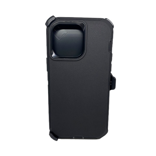 [840000012476] ESTUCHE TIPO DEFENDER IPHONE 14/13/12 PRO MAX NEGRO CON CLIP