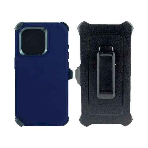 [840000013727] ESTUCHE TIPO DEFENDER IPHONE 15/14/13 AZUL CON CLIP