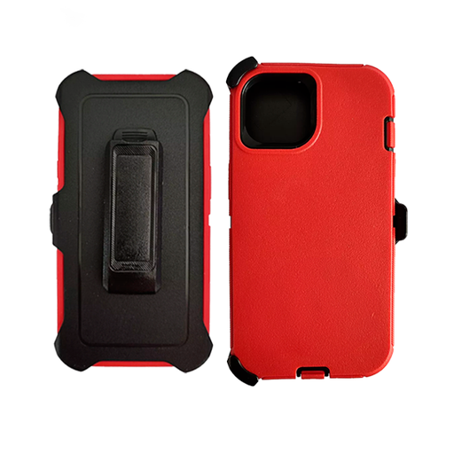 [840000013728] ESTUCHE TIPO DEFENDER IPHONE 15/14/13 ROJO CON CLIP