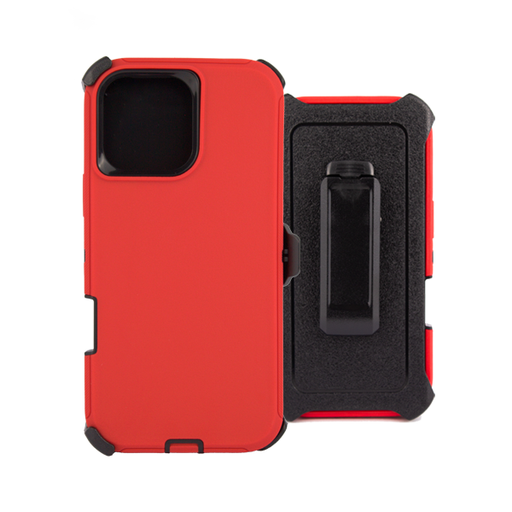 [840000013774] ESTUCHE TIPO DEFENDER IPHONE 16 PRO ROJO CON CLIP