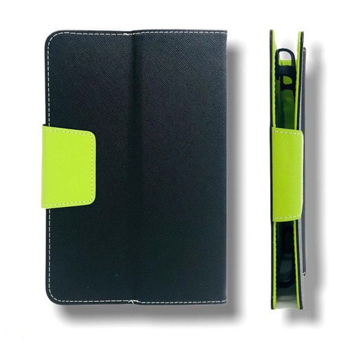 [840000011340] FUNDA CARTERA UNIVERSAL PARA TABLET 8 IN NEGRA/VERDE